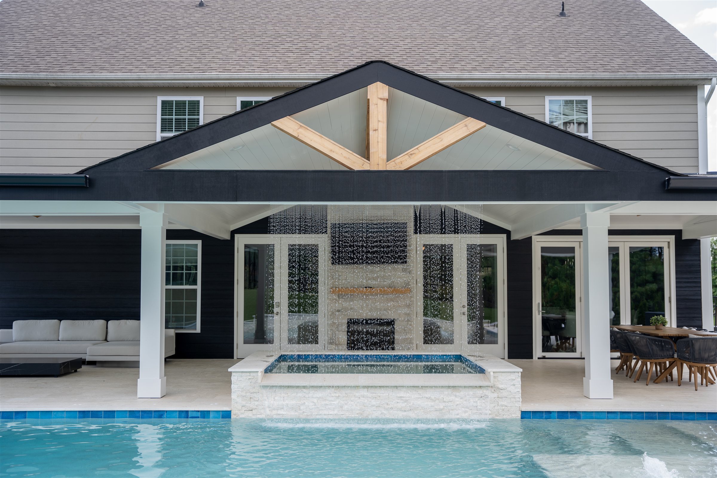 Lake Norman Pool & Outdoor Living in Denver, NC: Outdoor living and pool by Revival Construction