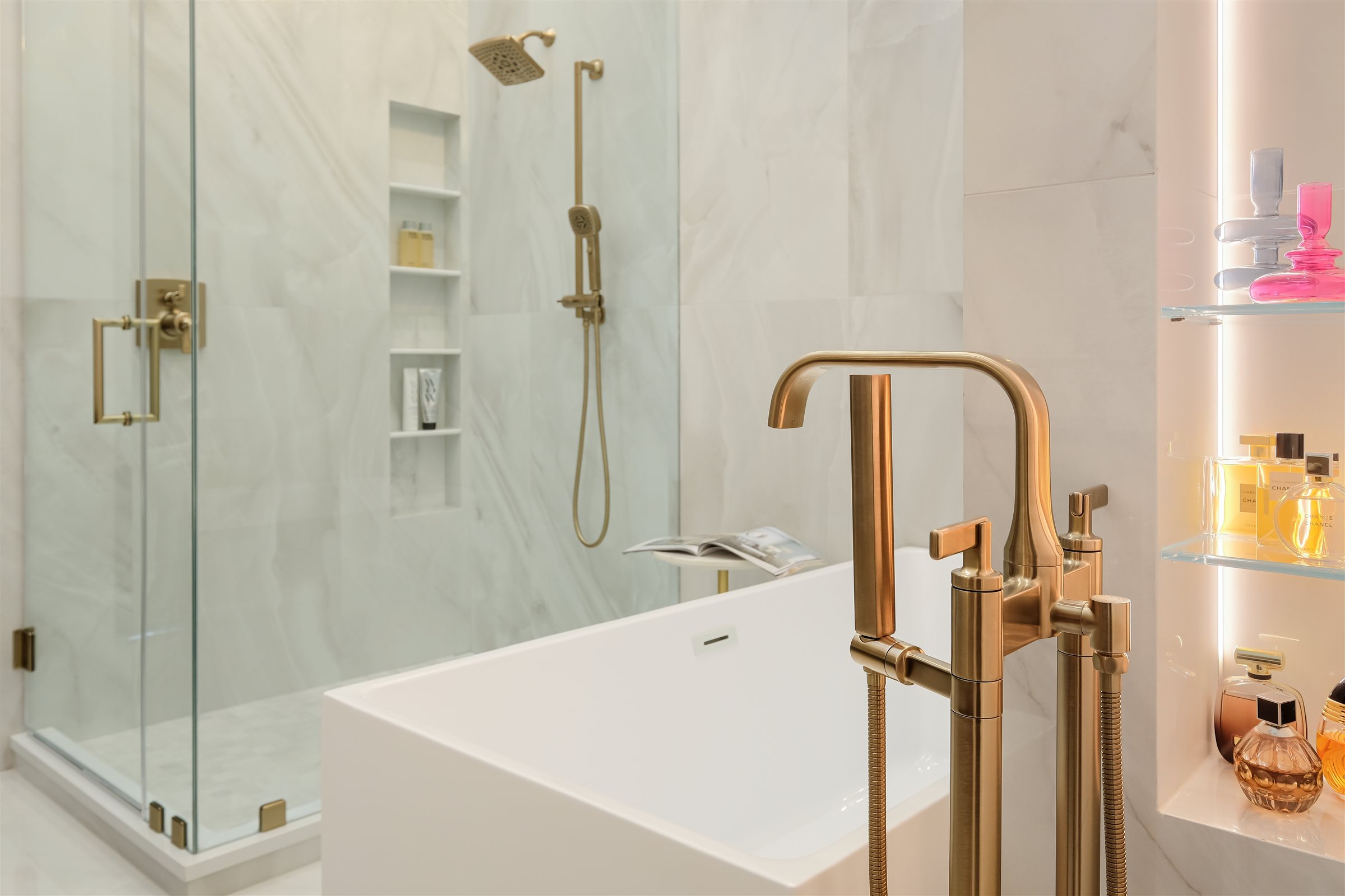 Uptown Charlotte Primary Suite Renovation in Uptown Charlotte, NC: Luxury bathroom remodel by Revival Construction